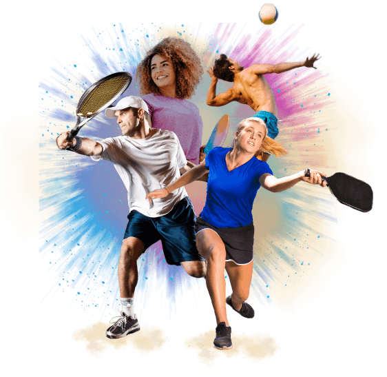 a tennis player sliding to get the ball